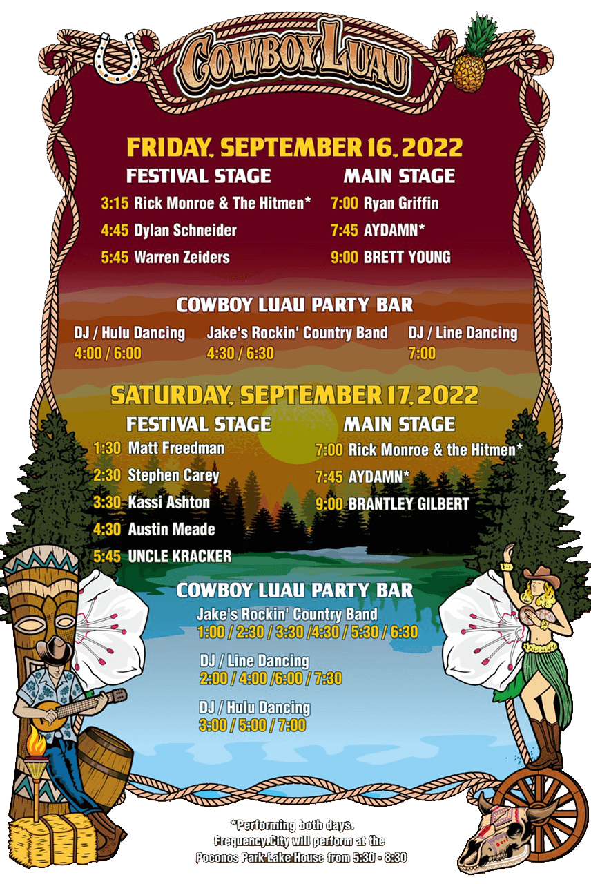 Cowboy Luau Daily Festival Schedule